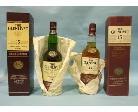The Glenlivet Single Malt Scotch whisky 15-year-old, 40%, 70cl, (boxed), (2). 
