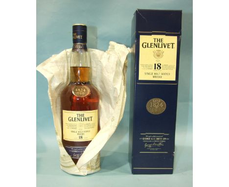 The Glenlivet Single Malt Scotch whisky 18-year-old, 43%, 70cl, (boxed). 