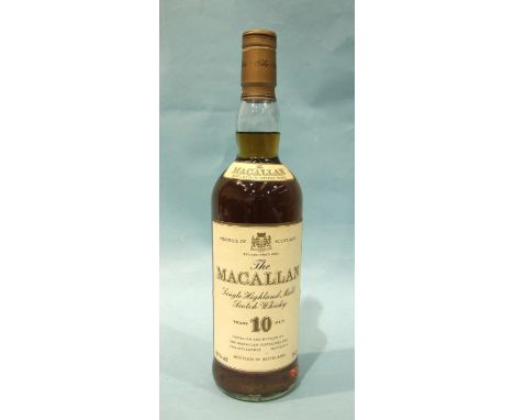The Macallan Single Highland Malt Scotch whisky 10-year-old, 40%, 75cl, (level mid-neck). 