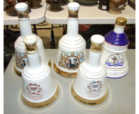 Bell's Scotch whisky commemorative ceramic decanters: Prince Andrew &amp; Miss Sarah Ferguson, 43%, 75cl, (x2), Princess Euge