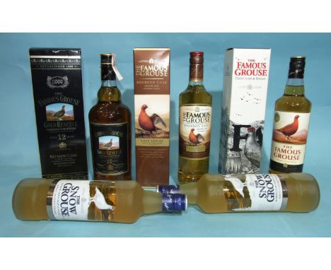 The Famous Grouse Gold Reserve Exceptional Scotch whisky 12-year-old, 43%, 1L, (x1), Bourbon Cask, 40%, 70cl, (x1) and one ot