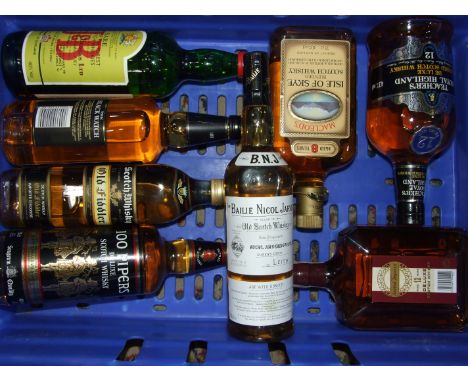 A collection of blended Scotch whisky, including Bailie Nicol Jarvie, J&amp;B, Teachers Royal Highland, and others, (9).