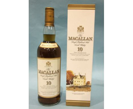 The Macallan Single Highland Malt Scotch whisky 10-year-old, 40%, 70cl, (level mid-neck, capsule intact, small marks to box).