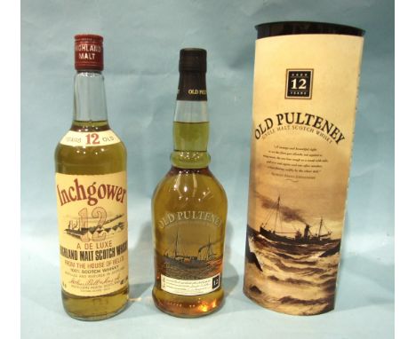 Inchgower De Luxe Highland Malt Scotch whisky 12-year-old, 40%, 75cl and Old Pulteney Single Malt Scotch whisky 12yo, 40%, 70