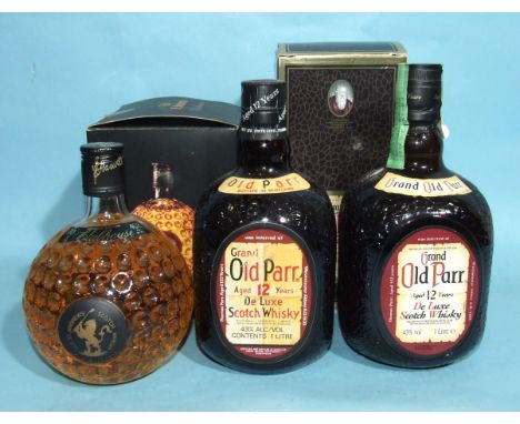 Old St Andrews Clubhouse Premium Blended Scotch whisky in novelty golf ball bottle, 40%, 70cl, (boxed) and Grand Old Parr De 