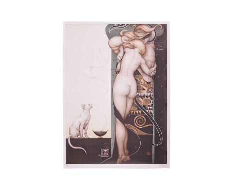 Michael Parkes (b.1944) American, Night &amp; Day, signed and numbered 3/25 AE, lithograph, 102 x 74 cm, unframedIn very good