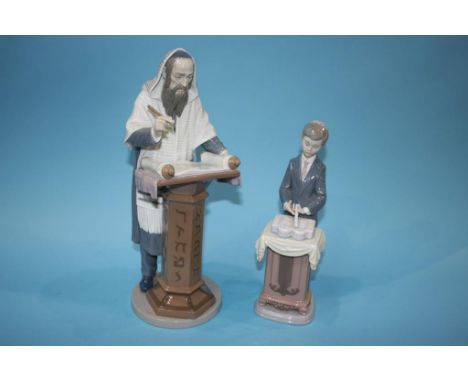 A Lladro group of a Rabbi and another of a young Jewish boy (2)