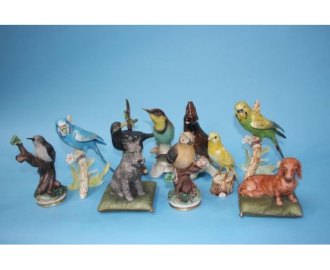 A quantity of Goebel birds, Capo Di Monte dogs etc.