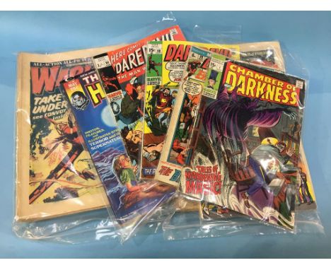 Collection of vintage comics to include Chamber of Darkness, Daredevil etc.