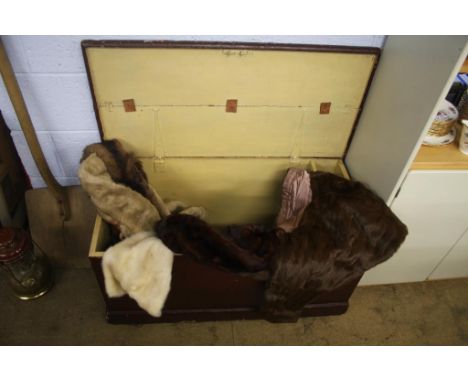 Pine trunk and various furs