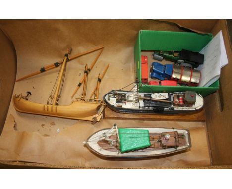 Various model boats and trucks