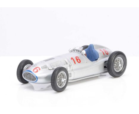 A CMC 1:18 Scale Mercedes-Benz W165 1939 Tripolis GP Winner, M-035, in original box with certificate and swing tag, box VG