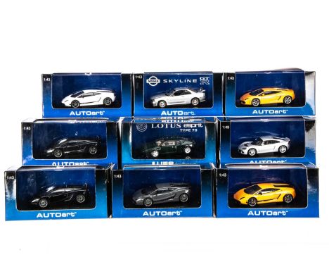 AutoArt 1:43 Scale Sports Car Models, 55356 Lotus Europa S, 54616 Lamborghini Gallardo LP560-4, 54641 Lamborghini Gallardo LP