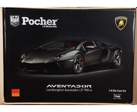 A Pocher Hornby 1:8 Scale Model Kit - Lamborghini Aventador LP 700-4 Nero Nemesis, Art. HK 102, in original box within shippi