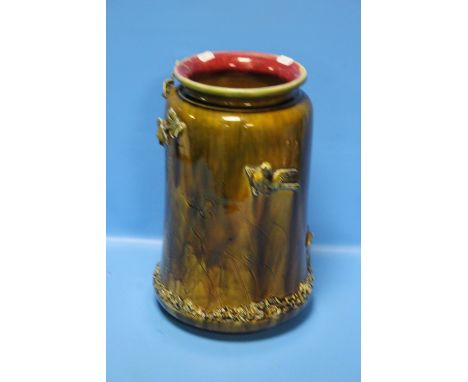 A CERAMIC MAJOLICA STYLE POT