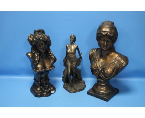 THREE CERAMIC BUSTS