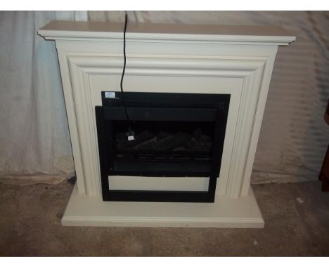 A MODERN ELECTRIC FIRE AND SURROUND