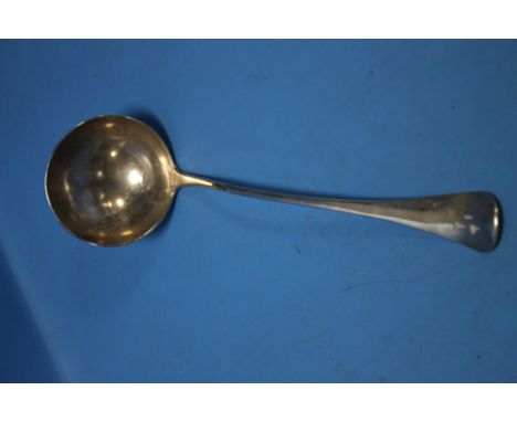 A HALLMARKED SILVER LADLE