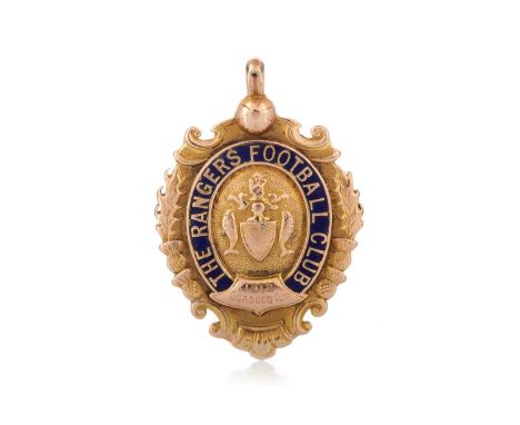 JOE HENDRY OF RANGERS F.C., GLASGOW CUP WINNERS GOLD MEDAL, 1912 the obverse with central city crest and inscribed THE RANGER