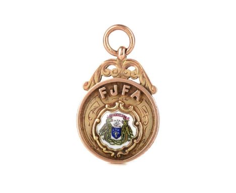 E. THOMSON OF CELTIC F.C., F.J.F.A. WINNERS GOLD MEDAL, 1921/22  the obverse with central enamel crest, the reverse inscribed