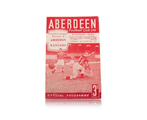 ABERDEEN F.C. VS. RANGERS F.C., PROGRAMME, 12TH FEBRUARY 1949 Note: Rangers beat Aberdeen 2-0 enroute to a historic first tre