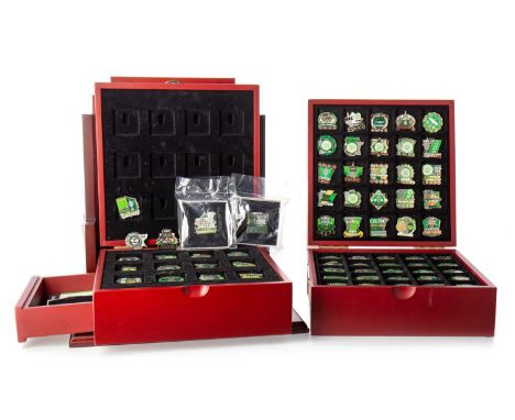 CELTIC F.C., DANBURY MINT VICTORY PIN COLLECTION, ALONG WITH FURTHER ITEMS the first set comprising fifty pins in display cas