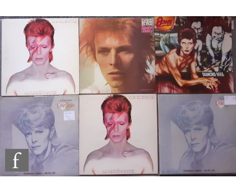 A collection of David Bowie LPs, to include 'Aladdin Sane' RS 1001 x 2, 'Diamond Dogs', APLI-0576, Stereo, 1st pressing, 'Spa