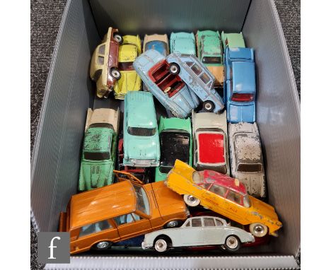 A collection of unboxed and playworn Dinky diecast model cars, to include Alfa Romeo Coupe, Austin A105, Ford Anglia, Austin 