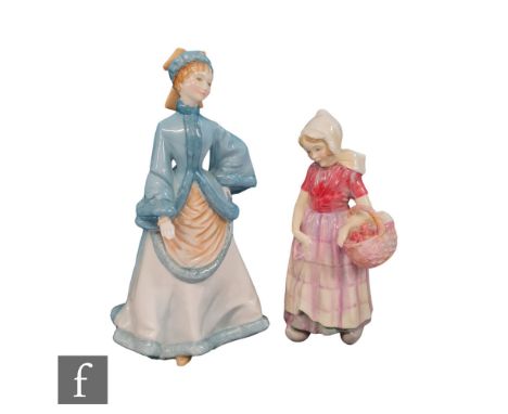 A Royal Doulton figurine Annette HN1550 together with a Royal Worcester figurine Rebecca. (2) 