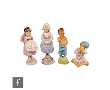 Four Royal Worcester Freda Doughty figures from the Children of the World series, comprising Holland 3074, India 3071, Burma 
