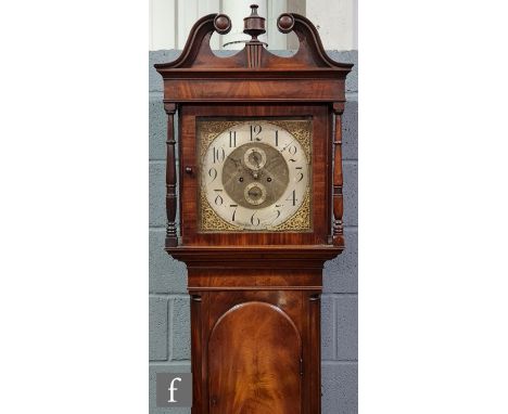 A 19th Century mahogany longcase clock with eight day striking movement, the dial signed 'James Scott, Kendall' with silvered