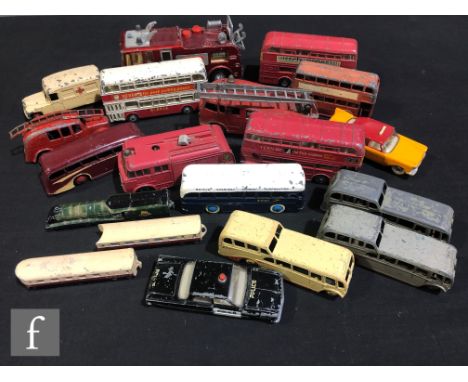 A collection of Dinky diecast models, all public transport and emergency vehicles, comprising 16 Express Passenger Train Set 