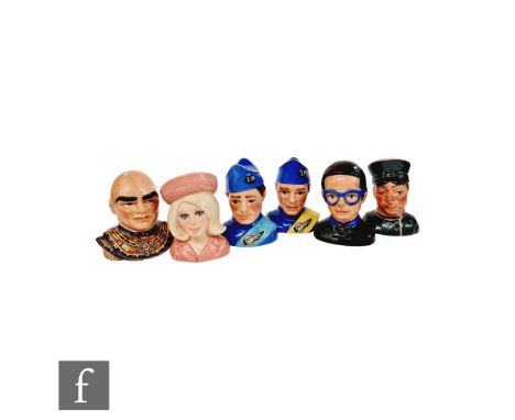 A set of six Beswick limited edition Thunderbirds ceramic busts modelled by William K. Harper comprising Lady Penelope, The H