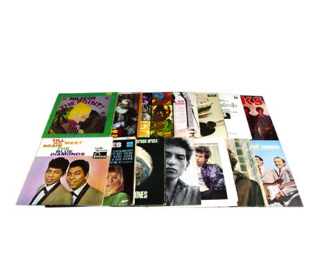 Sixties LPs,  fourteen albums with artists comprising The Kinks, Yardbirds, Rolling Stones, Bob Dylan, The Crickets, Champion