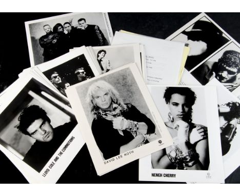 Rock and Pop Promo Prints, approximately sixty-three mainly 8" x 10" black and white prints, approximately fifty being Record