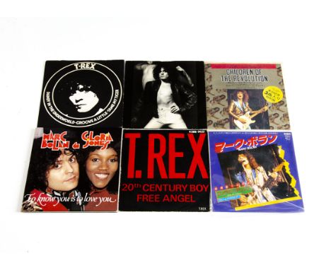 T Rex / Marc Bolan 7" Singles,  approximately thirty-two singles by T Rex /Marc Bolan including UK and Overseas releases and 