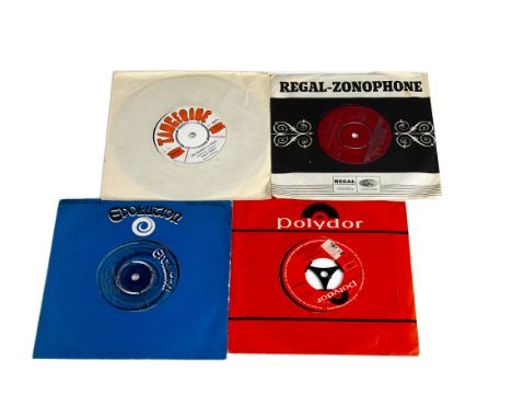 Psychedelic 7" Singles, four UK release singles comprising Raw Material - Traveller Man (Company Sleeve (EX)), Tyrannosaurus 