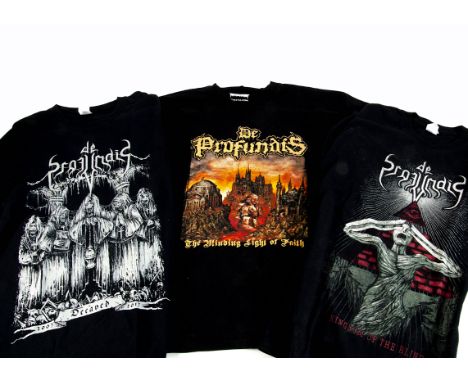 De Profundis T-Shirts, three T Shirts for this Death Metal band comprising Kingdom of the Blind (XL) The Blinding Light of Fa