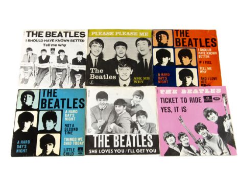 Beatles 7" Singles / EPs,  approximately fifty 7" singles and EPs, all overseas releases (predominantly from Denmark but with