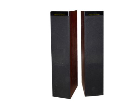 Meridian Speakers, a pair of Rosewood Meridian digital speakers DSP5000 s/n 203649 &amp; 103442 with spikes, (21cm x 29.5cm x