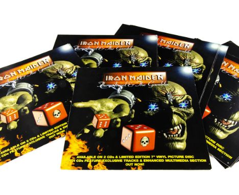Iron Maiden Shop Display Cards,  fourteen LPs size cards for The Angel &amp; The Gambler for in-store display - the odd light