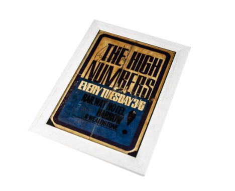 High Numbers Concert Flyer / Poster, an extremely rare flyer / mini poster for The High Numbers (a short lived name for The W