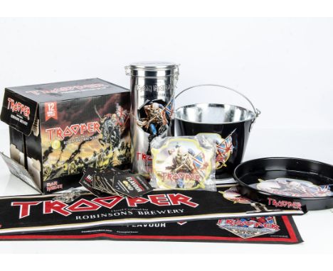 Iron Maiden Trooper Beer, collection of Trooper Beer items comprising Case with twelve bottles (all empty with tops in place)