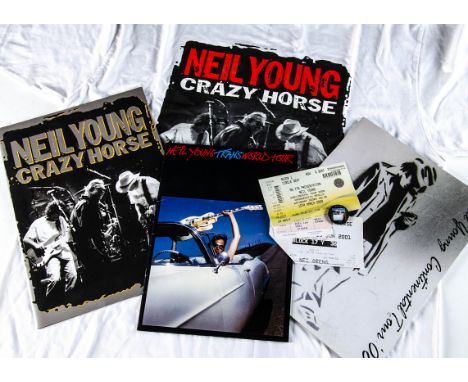 Neil Young Programmes / Tickets plus, three Tour Programmes and Tickets comprising Transworld Tour 1982 (with Birmingham NEC 