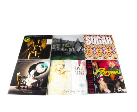 12" Singles, approximately ninety 12" singles of various genres with artists including OMD, Sugar, Poison, Duran Duran, Fredd