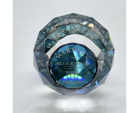 Round faceted Limited Edition crystal designed with a nod to Warner's Book. Felt bottom protects base. Swarovski backstamp. 9