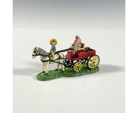 This is a lovely hand painted miniature of a Horse-Drawn Floral Cart by Department 56. Along with its beautiful vivid color p