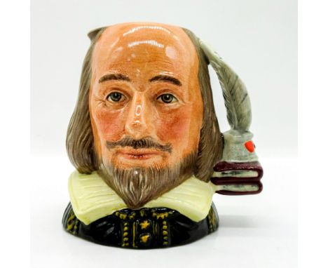 Black coat; yellow collar; light brown hair and beard; burgundy books; grey inkwell and quill. Royal Doulton backstamp. Artis