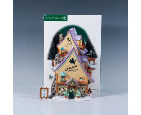 This is the colorful and adorable hand painted porcelain figurine of the Caribou Coffee Shop with sidewalk sign included. UPC