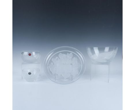 A set of four items that includes three from Lenox, a large Windswept bowl, a small Fanlight bowl, and a Palmetto bowl, along